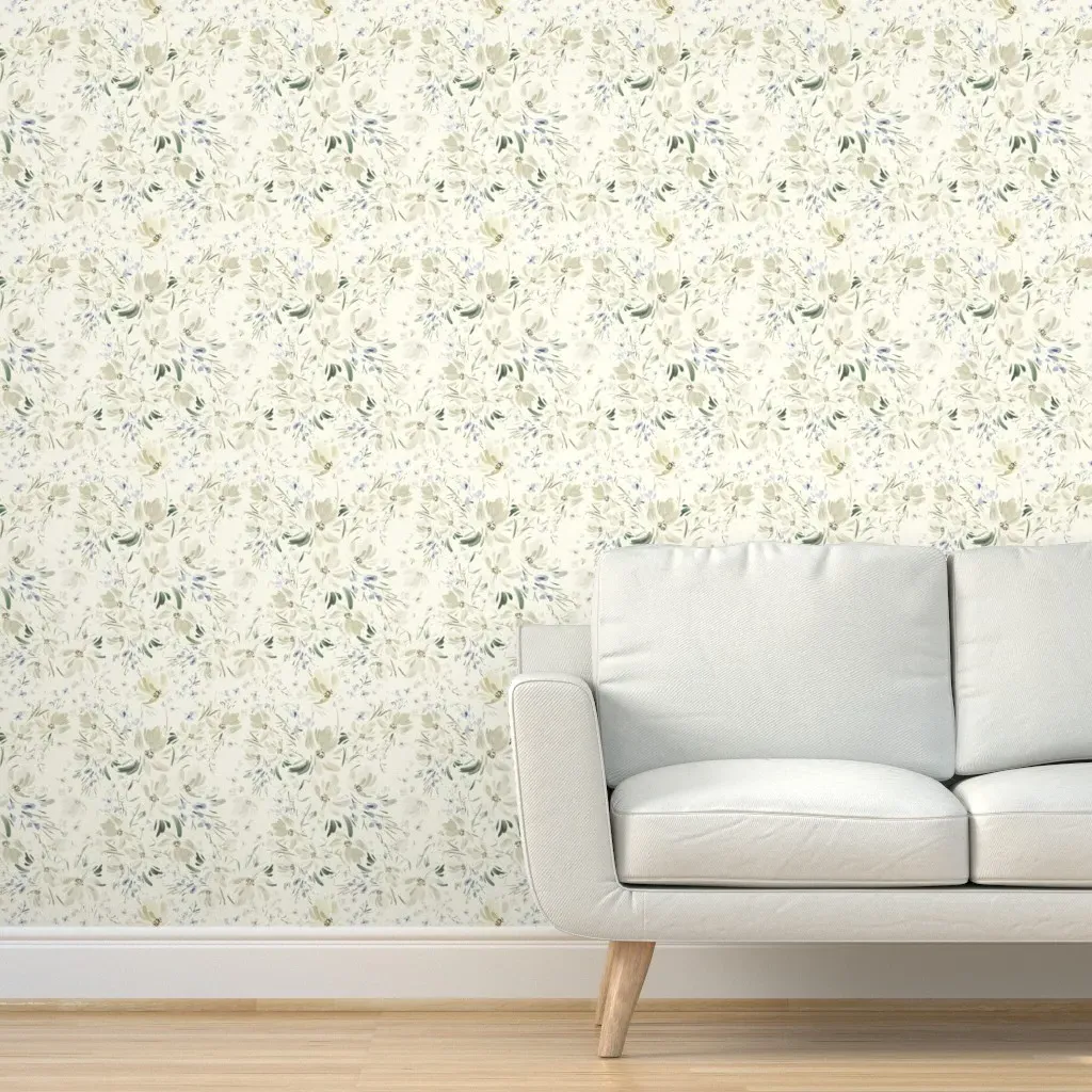 Peel and Stick Floral Wallpaper - White product
