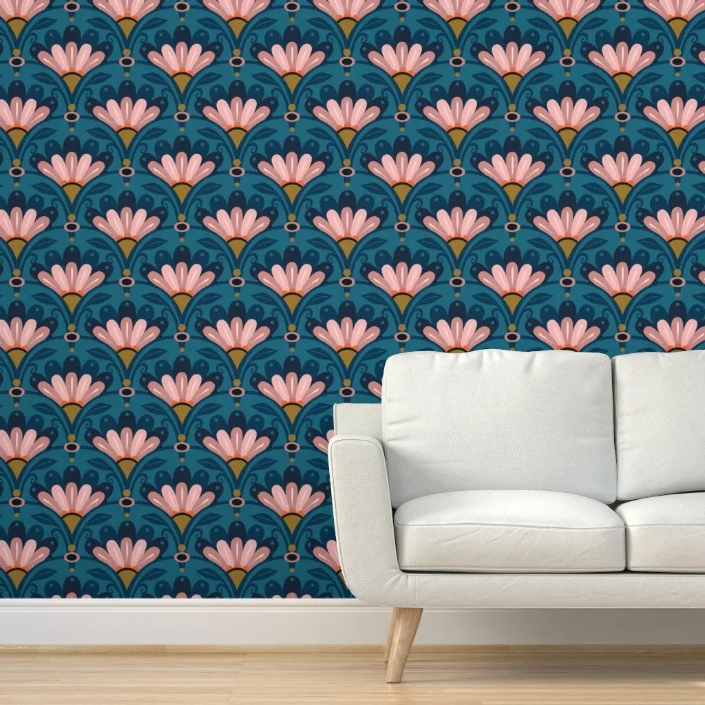 Peel and Stick Flower Arches Wallpaper - Pink, Blue product
