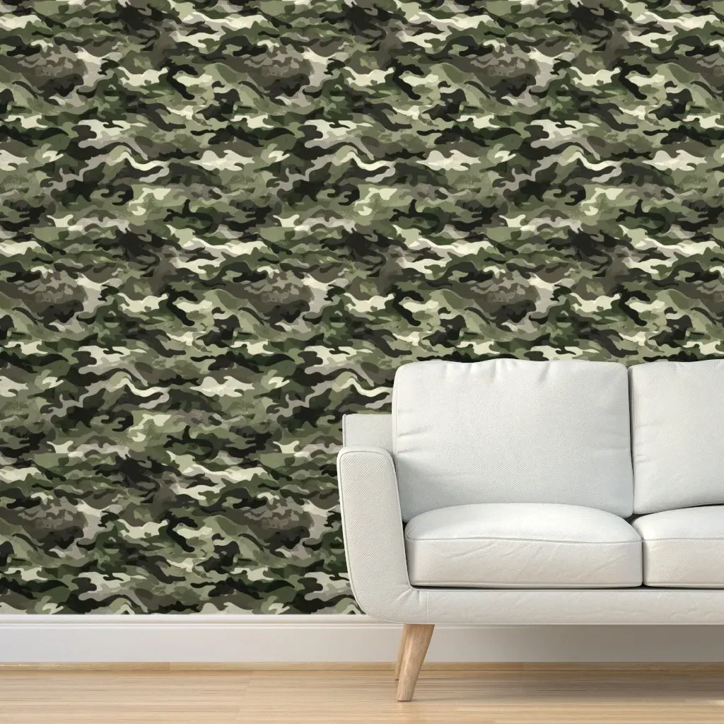 Peel and Stick Forest Camouflage Wallpaper - Green product