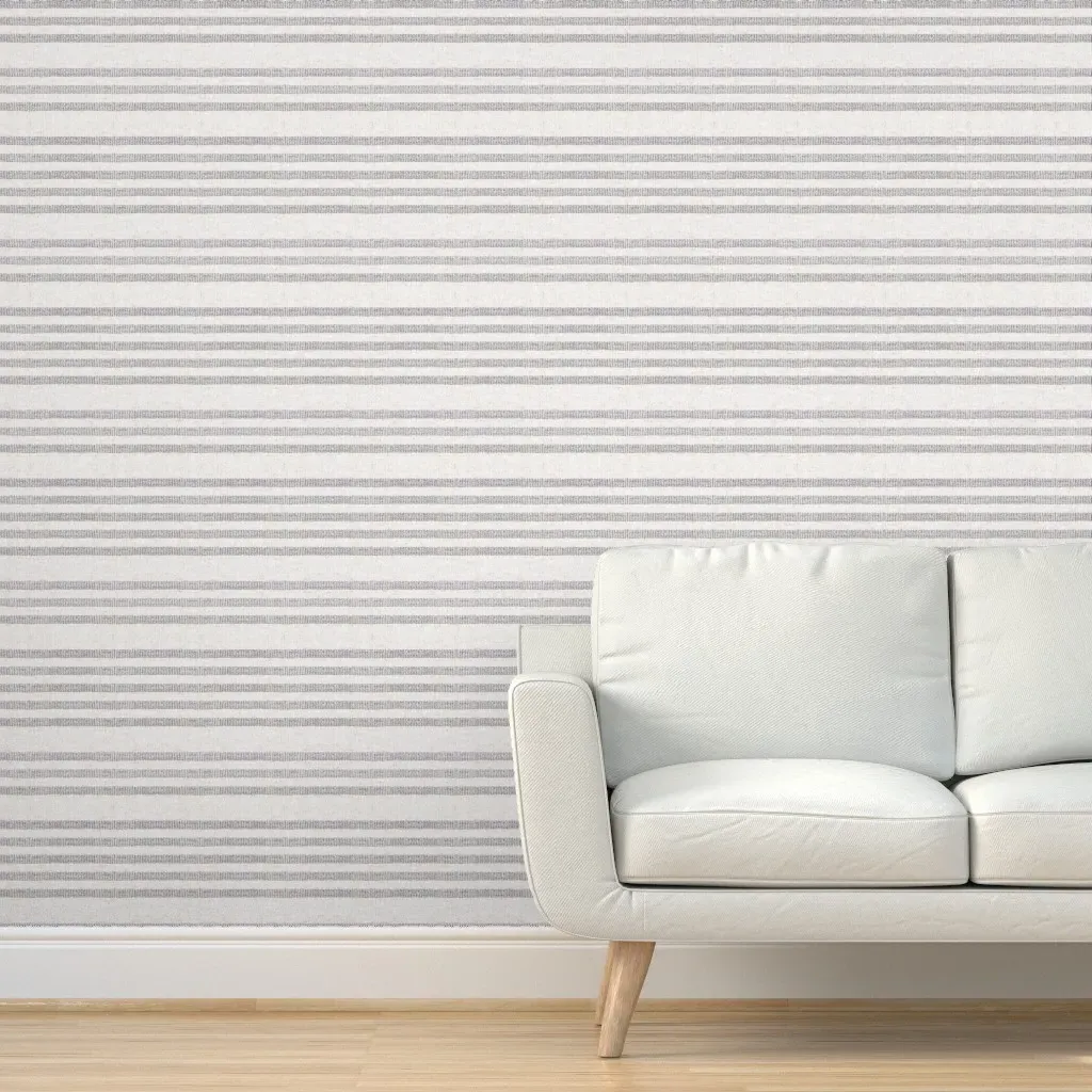 Peel and Stick French Linen Stripe Wallpaper - Off-White product