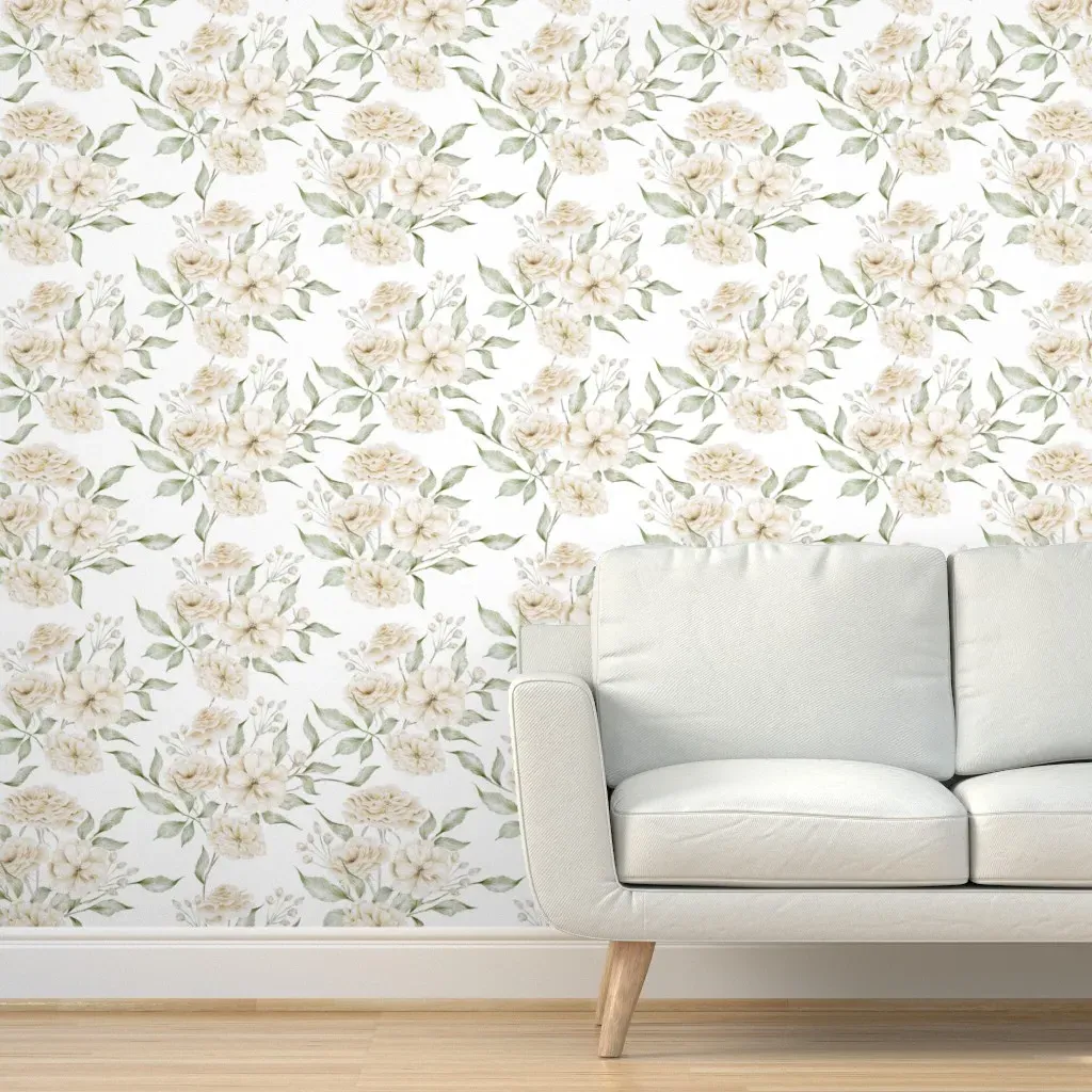 Peel and Stick Garden Roses Wallpaper - Cream product