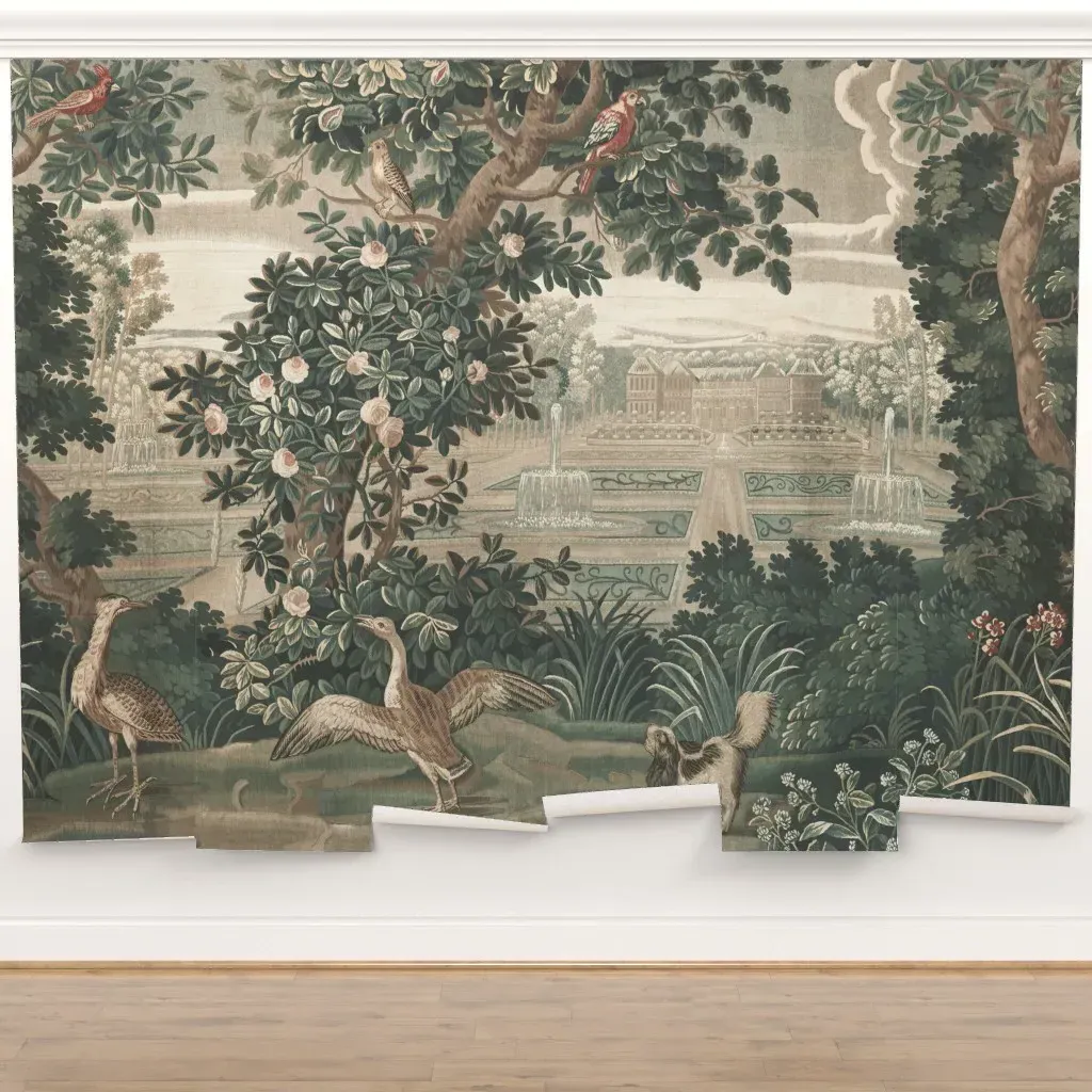 Peel and Stick Garden Tapestry Wall Mural with Birds - Ivy & Linen product