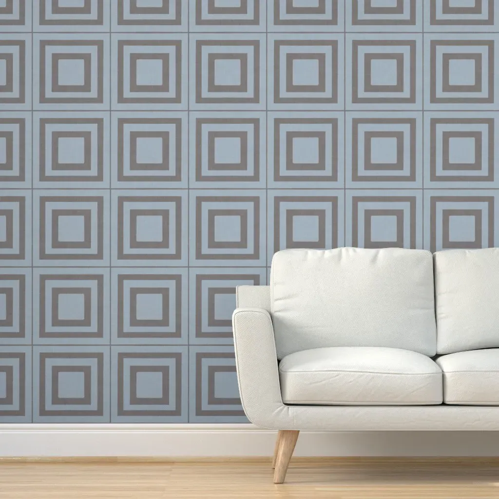 Peel and Stick Geometric Check Wallpaper - Black, Blue product