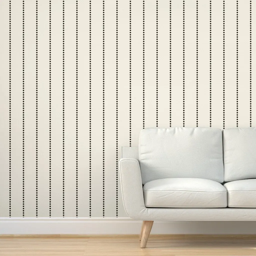 Peel and Stick Geometric Dotted Lines Wallpaper - Black product