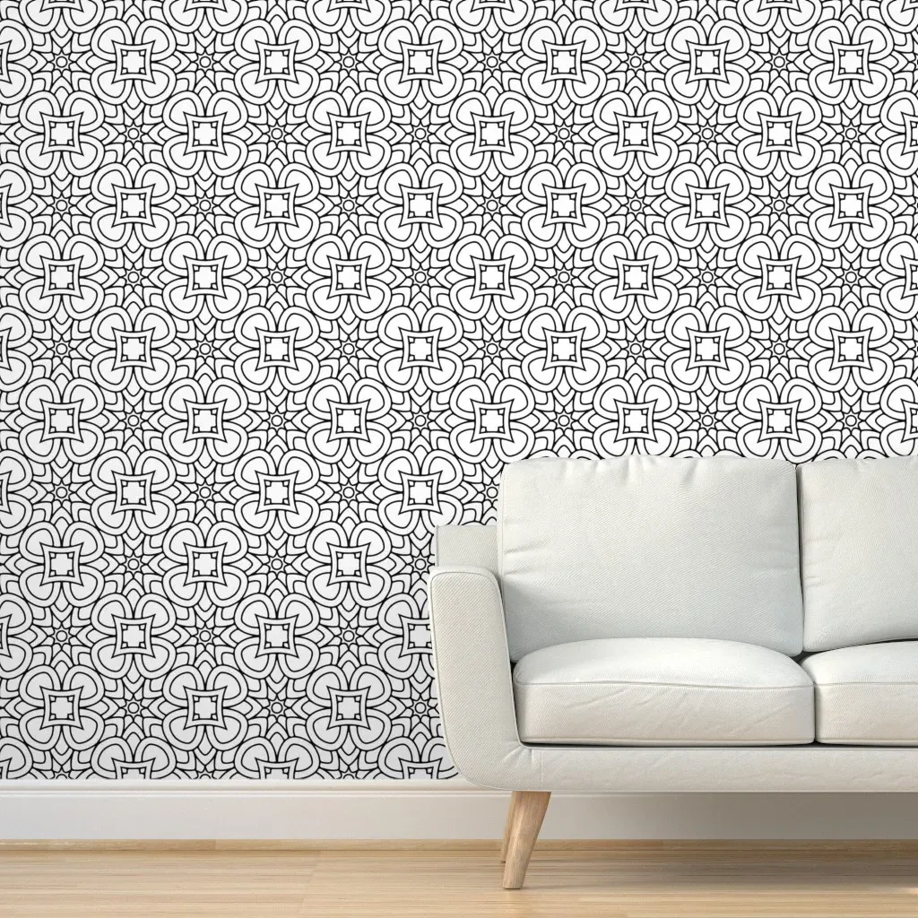 Peel and Stick Geometric Wallpaper - Black and White product