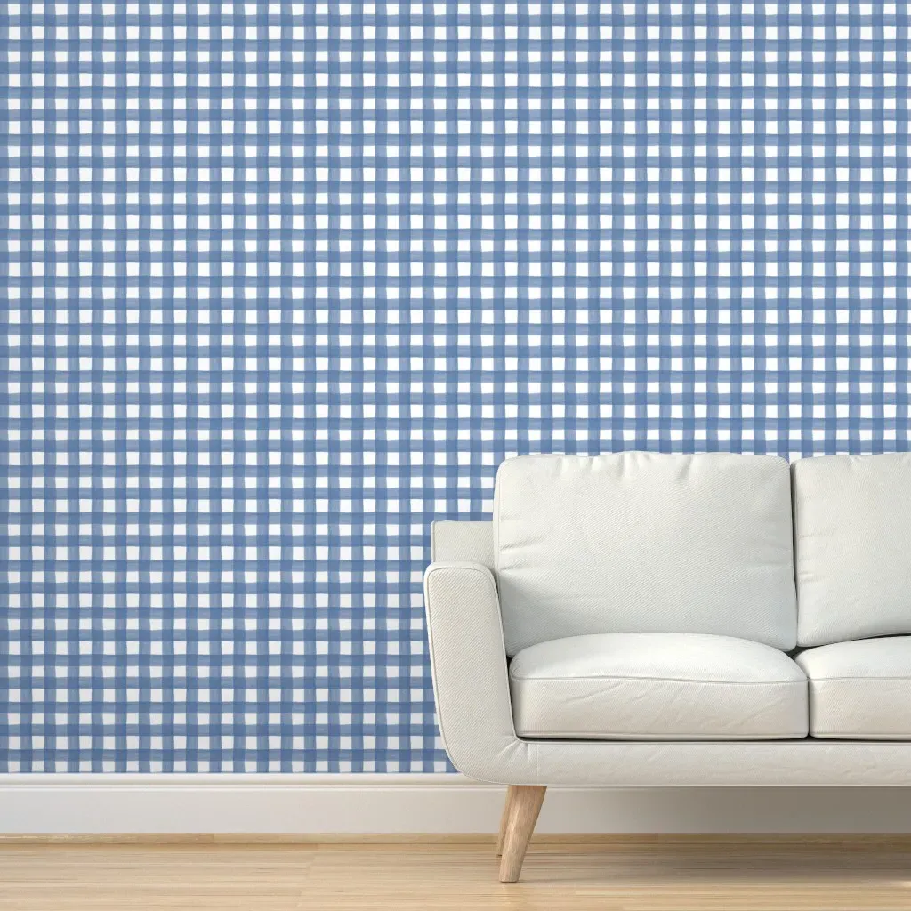 Peel and Stick Gingham Wallpaper - Blue product