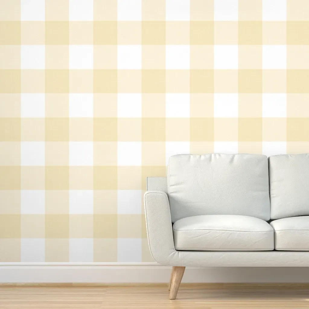 Peel and Stick Gingham Wallpaper Large Scale - Cream product