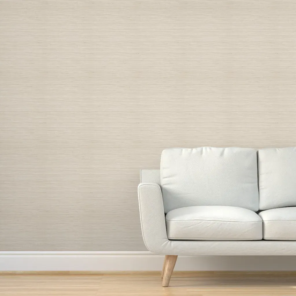 Peel and Stick Grasscloth Wallpaper - Light Tan Taupe product