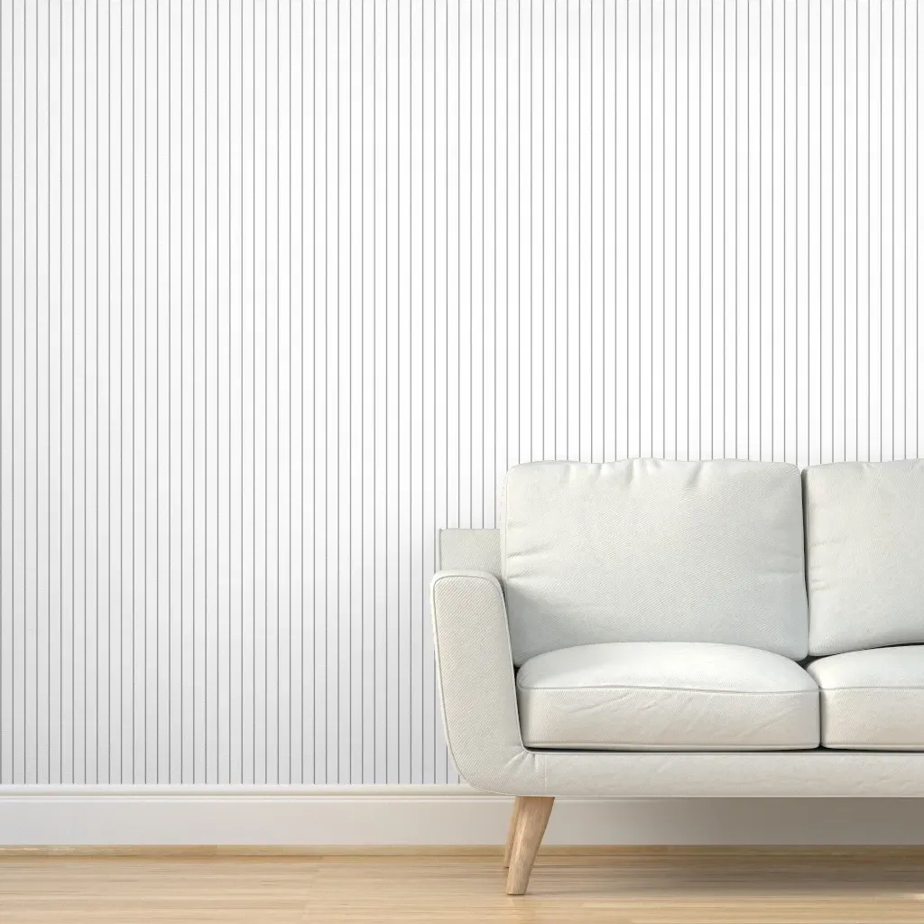 Peel and Stick Gray Pinstripe Removable Wallpaper - White, Gray product