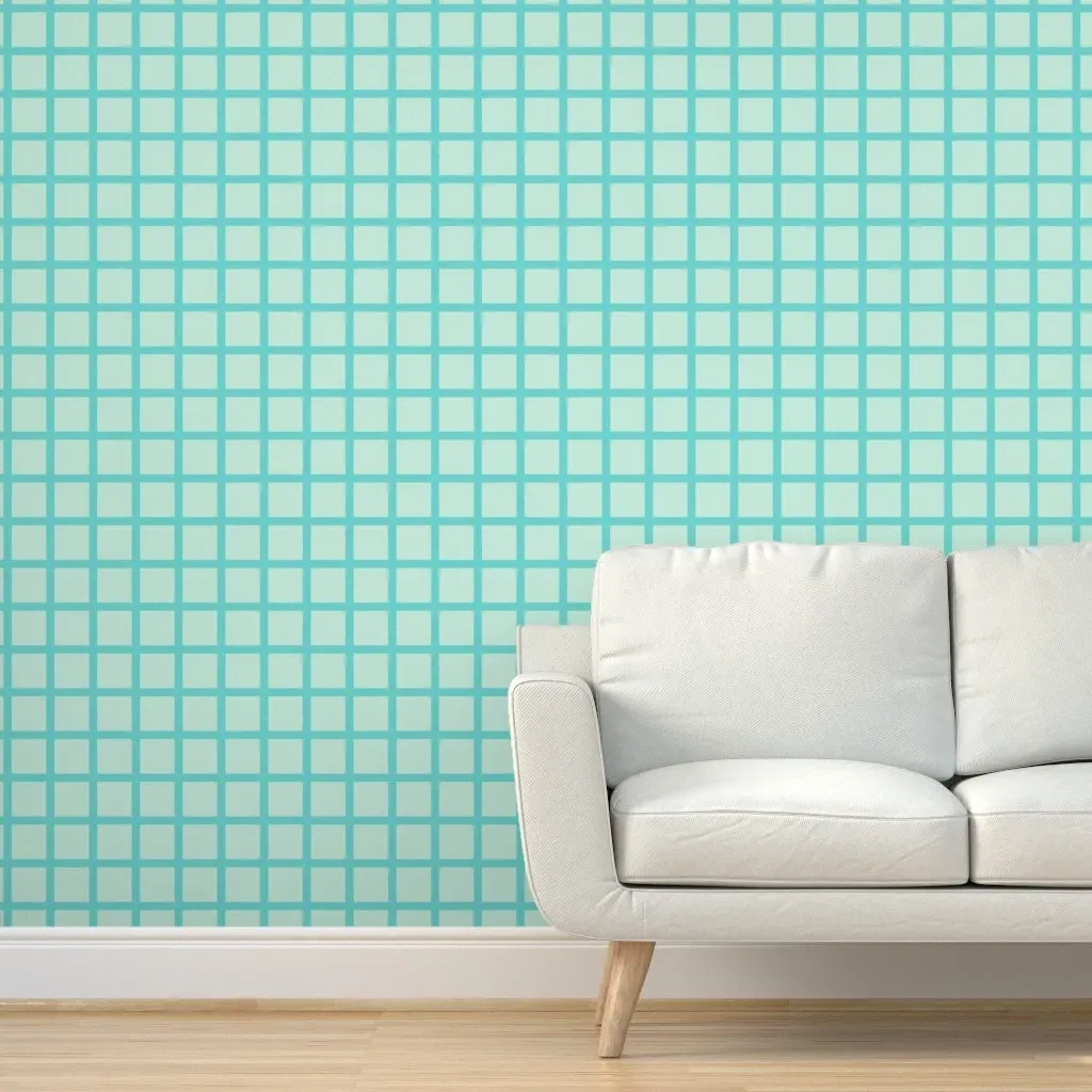 Peel and Stick Grid Pattern Wallpaper - Teal product