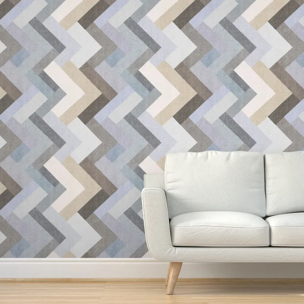 Peel and Stick Herringbone Chevron Wallpaper - Gray product