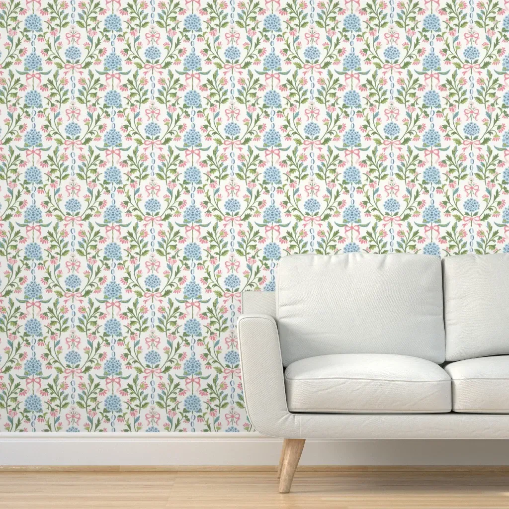 Peel and Stick Hydrangea Removable Wallpaper - Light Pink product