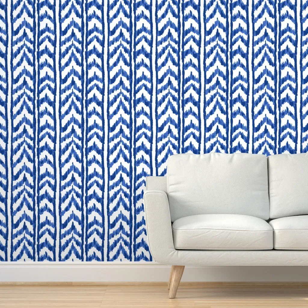 Peel and Stick Ikat Pattern Wallpaper Removable - Indigo product