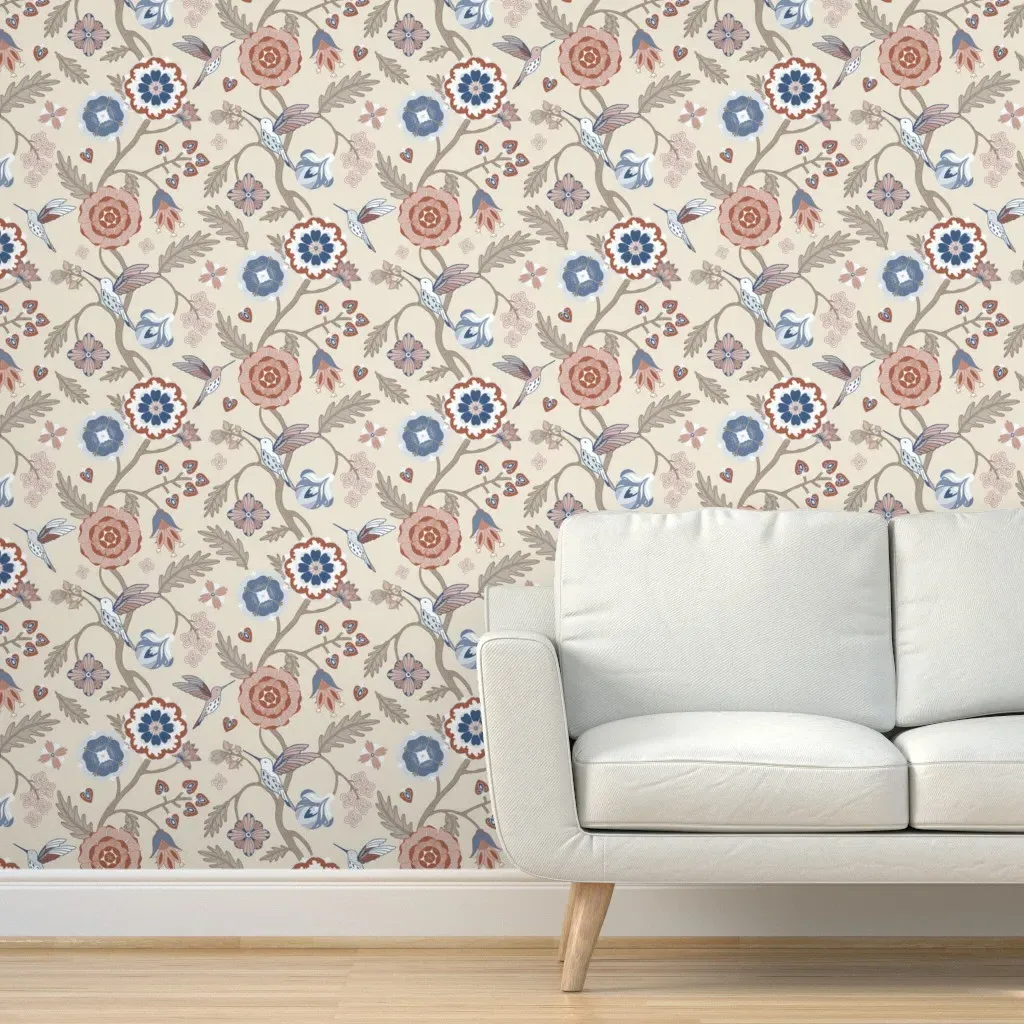 Peel and Stick Large Scale Tropic Wallpaper - Dusty Rose product