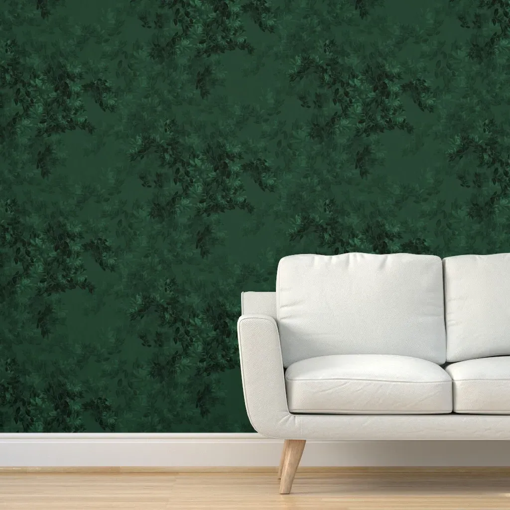Peel and Stick Leafy Nature Wallpaper - Emerald Green product