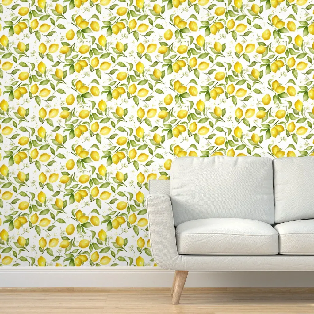 Peel and Stick Lemon Blossoms Wallpaper - Yellow product