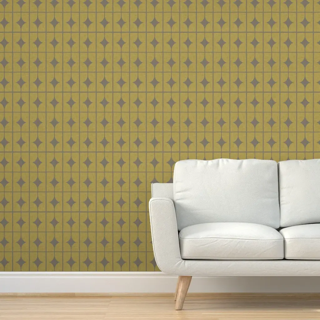 Peel and Stick Lime Trees Wallpaper - Yellow, Black product