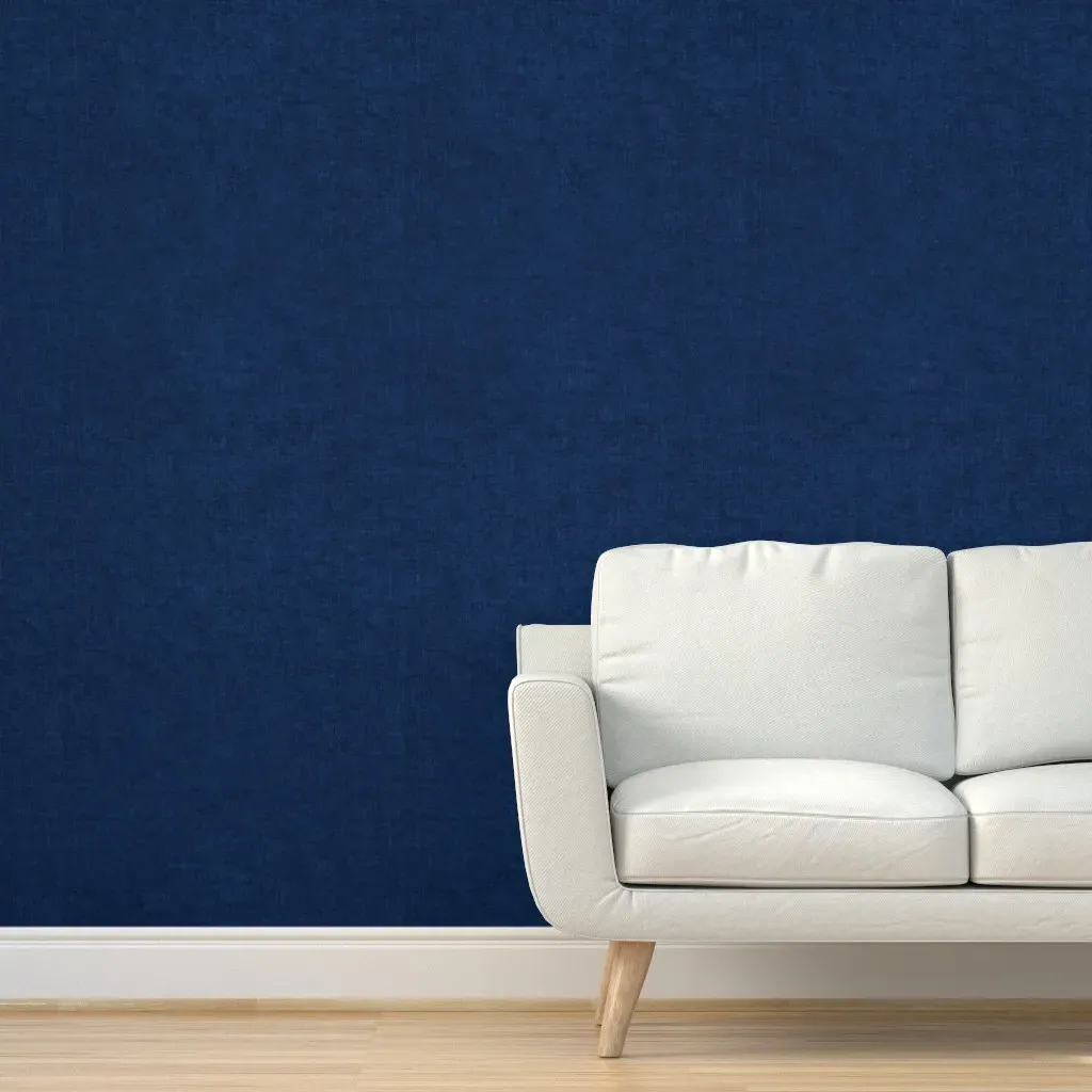 Peel and Stick Linen Burlap Texture Wallpaper - Prussian Blue product