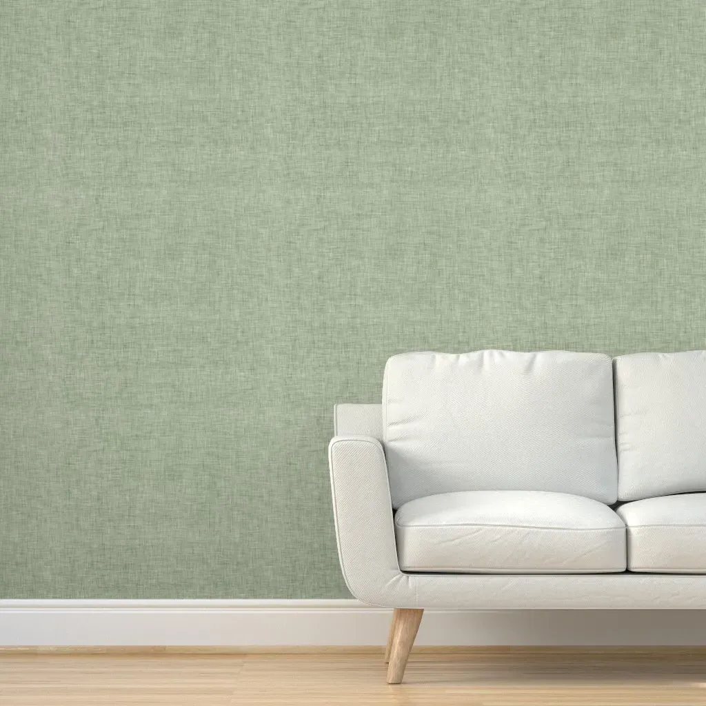 Peel and Stick Linen Texture Wallpaper - Sage Green product