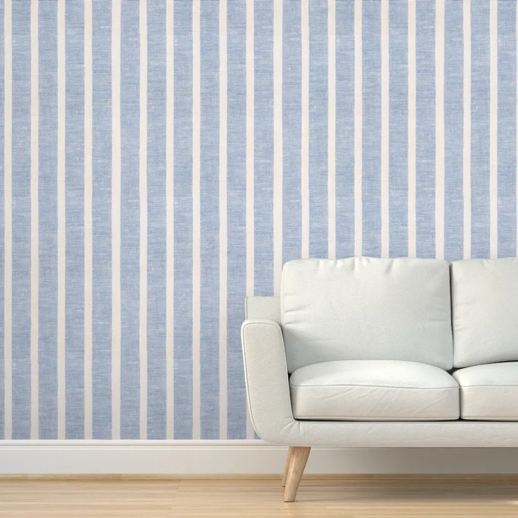 Peel and Stick Linen Towel Vertical Wallpaper - Blue product