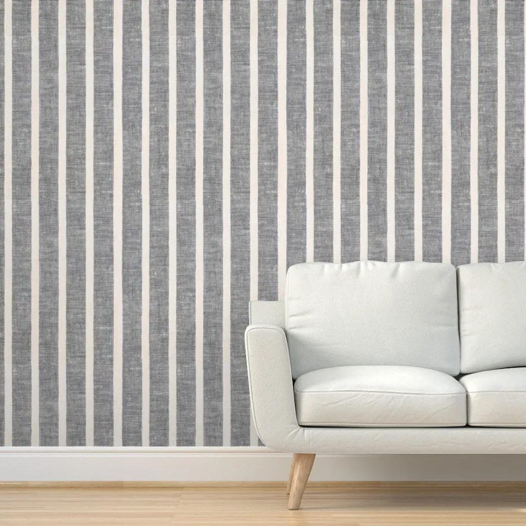 Peel and Stick Linen Towel Vertical Wallpaper - Gray product