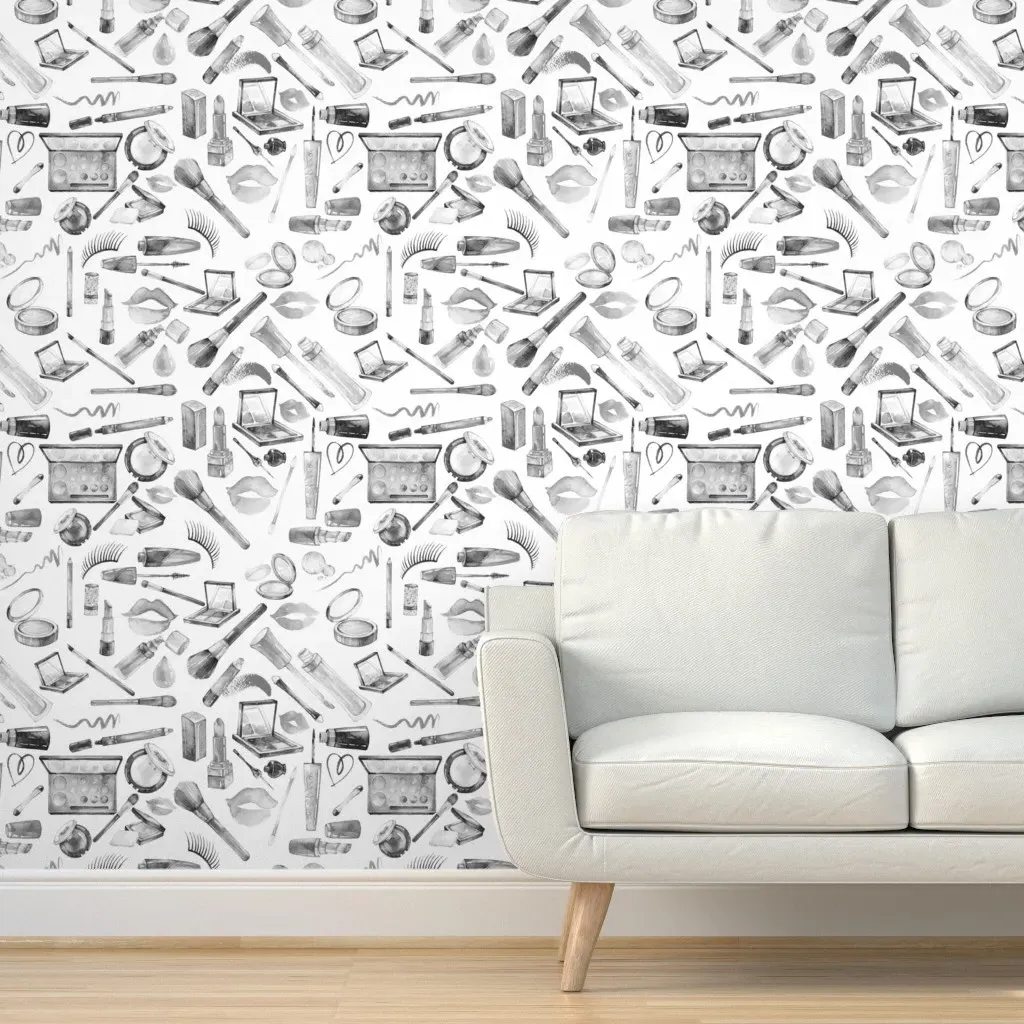 Peel and Stick Makeup Grayscale Removable Wallpaper - Gray product
