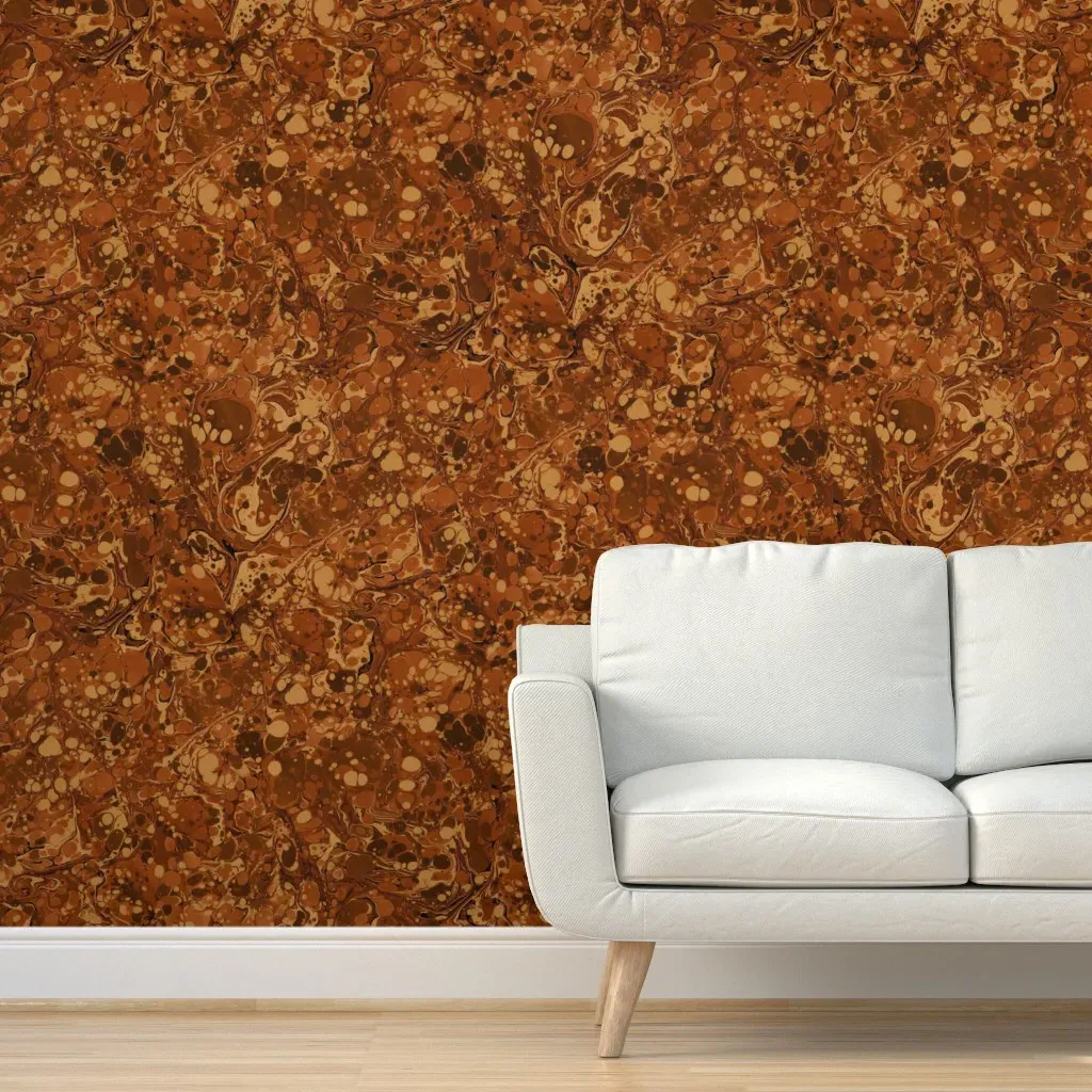 Peel and Stick Marbled Wallpaper Removable - Rust Brown product