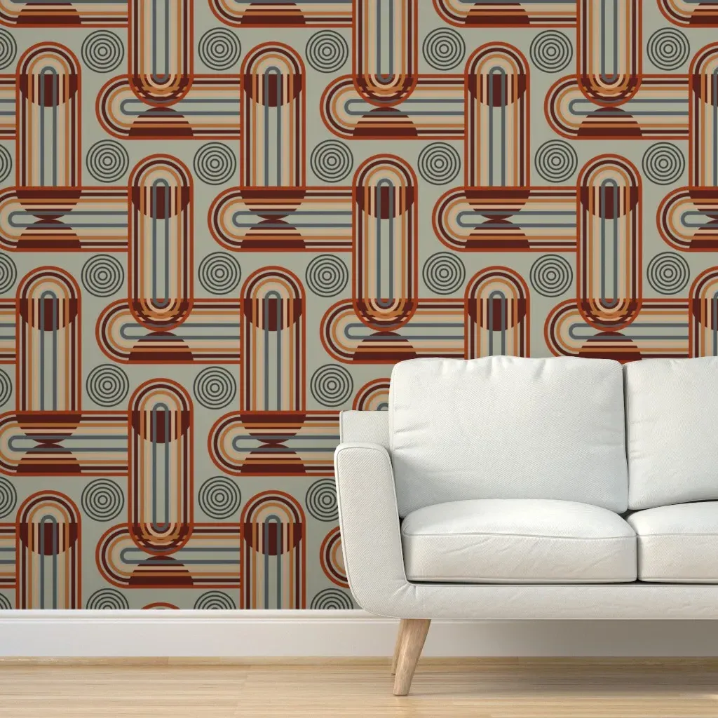 Peel and Stick Ovals Wallpaper - Burnt Orange product