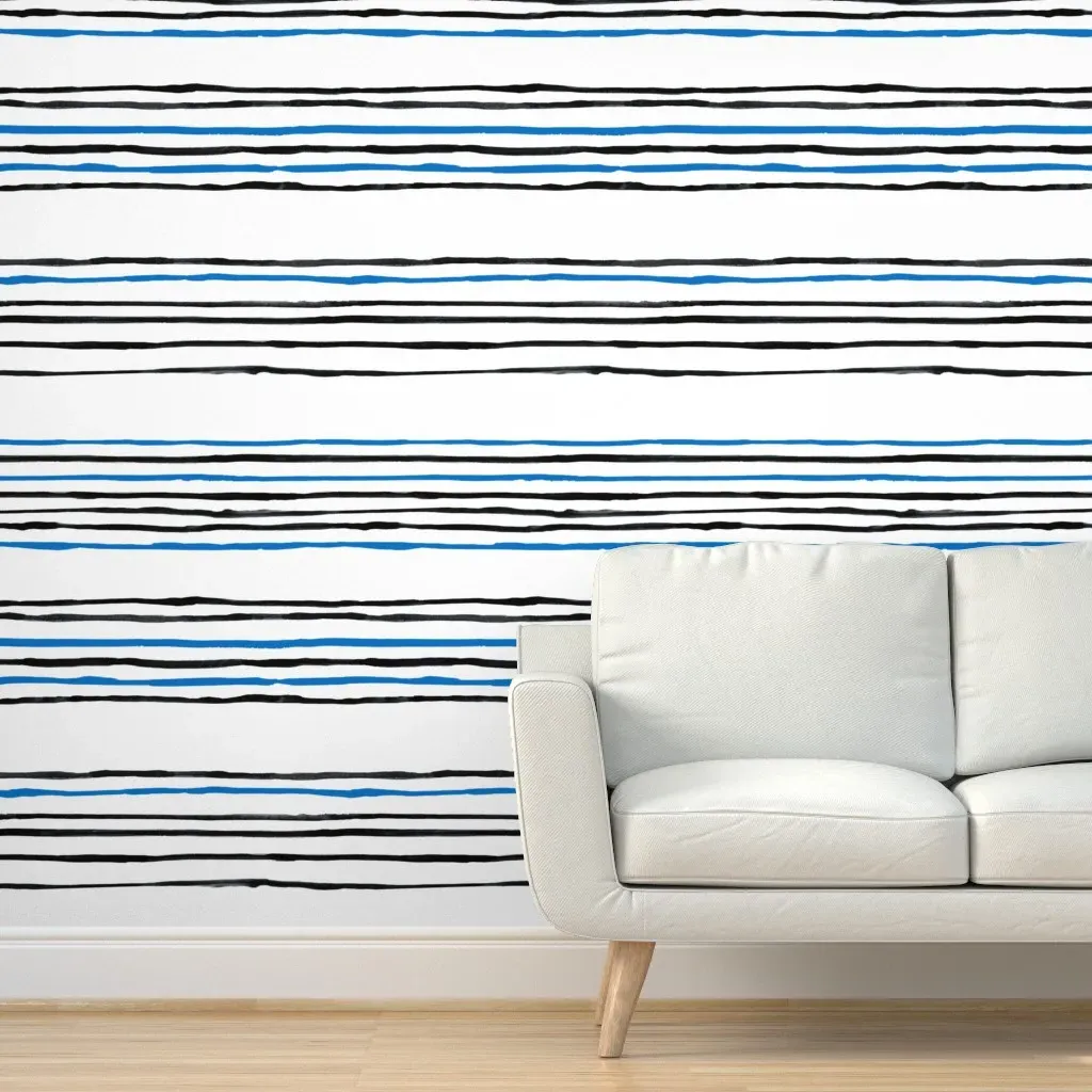 Peel and Stick Painted Stripes Wallpaper - Black product