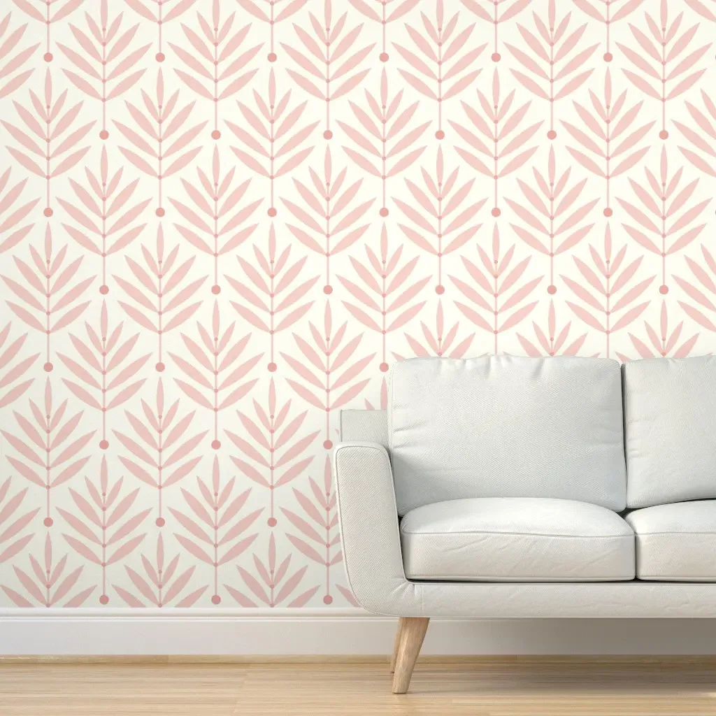 Peel and Stick Palm Leaf Wallpaper - Pink, Beige product