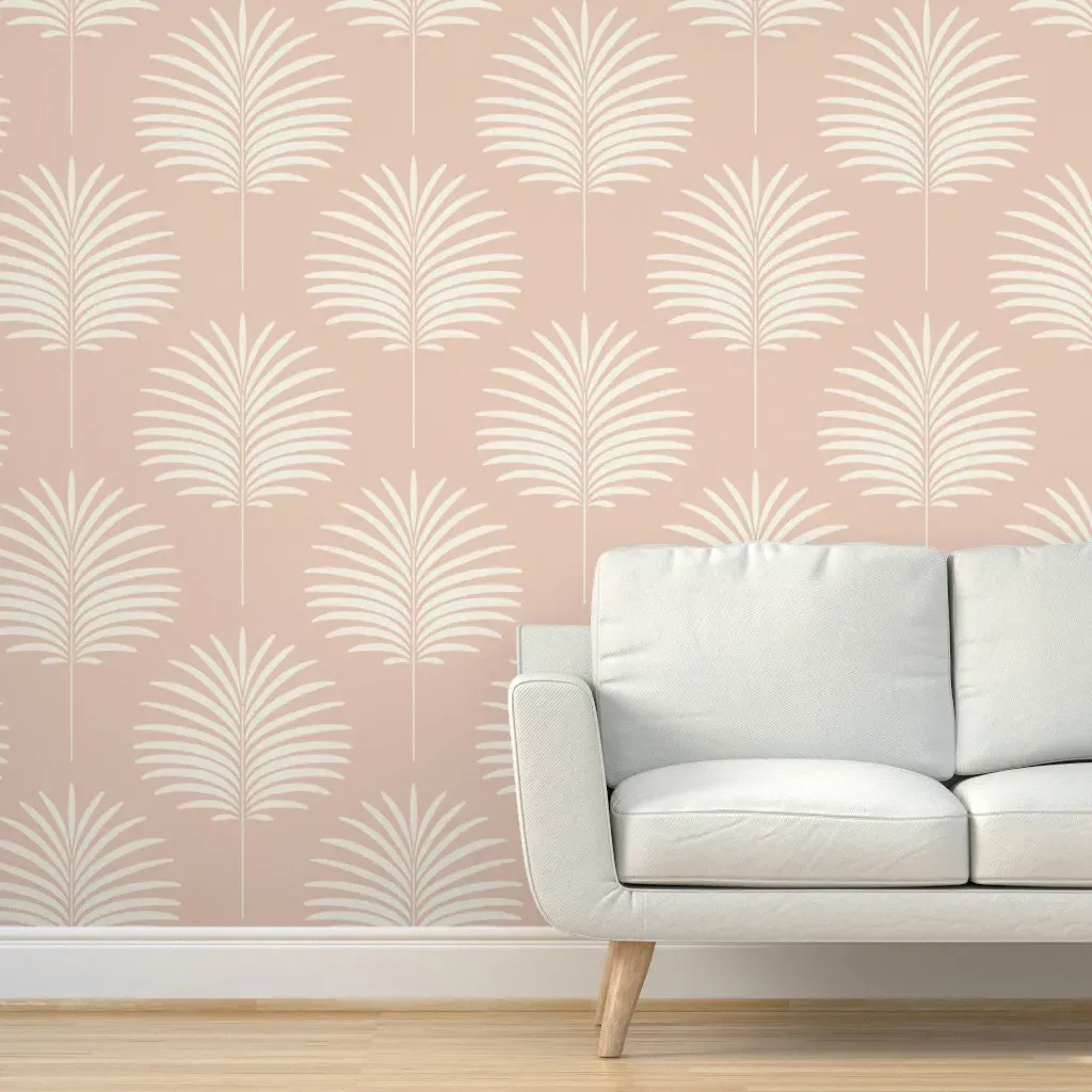 Peel and Stick Palm Leaves Wallpaper - Cream product