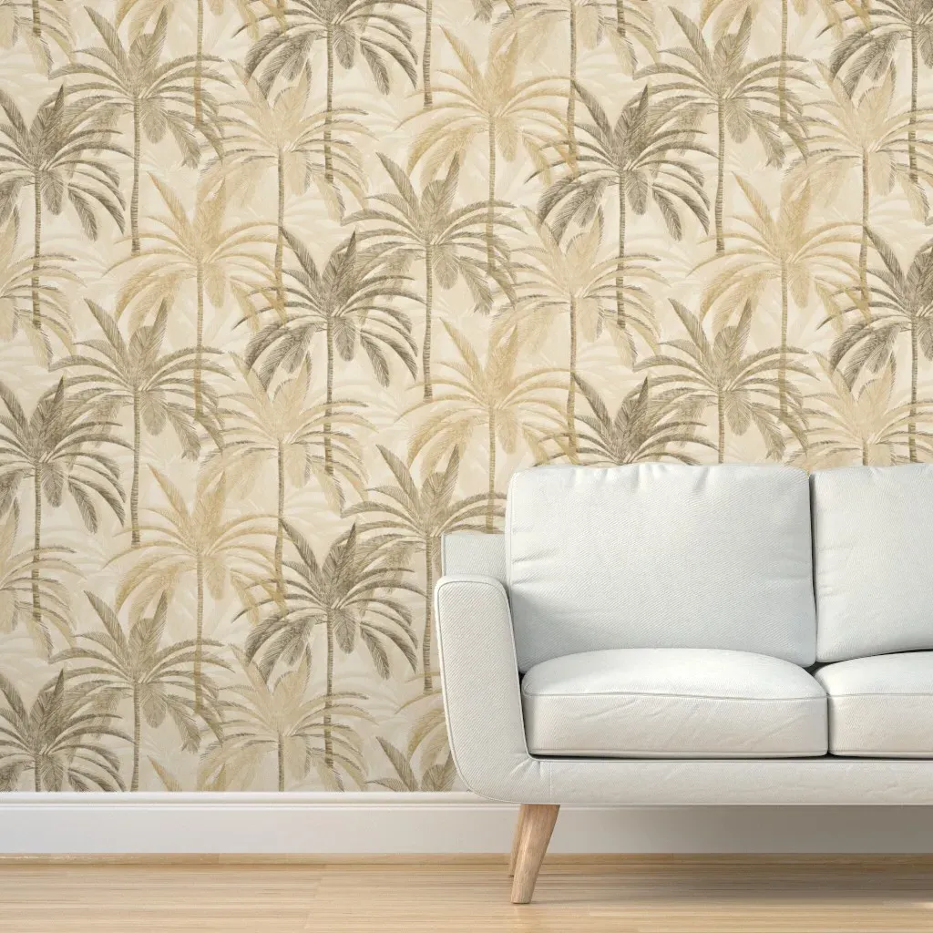 Peel and Stick Palm Trees Wallpaper - Beige product