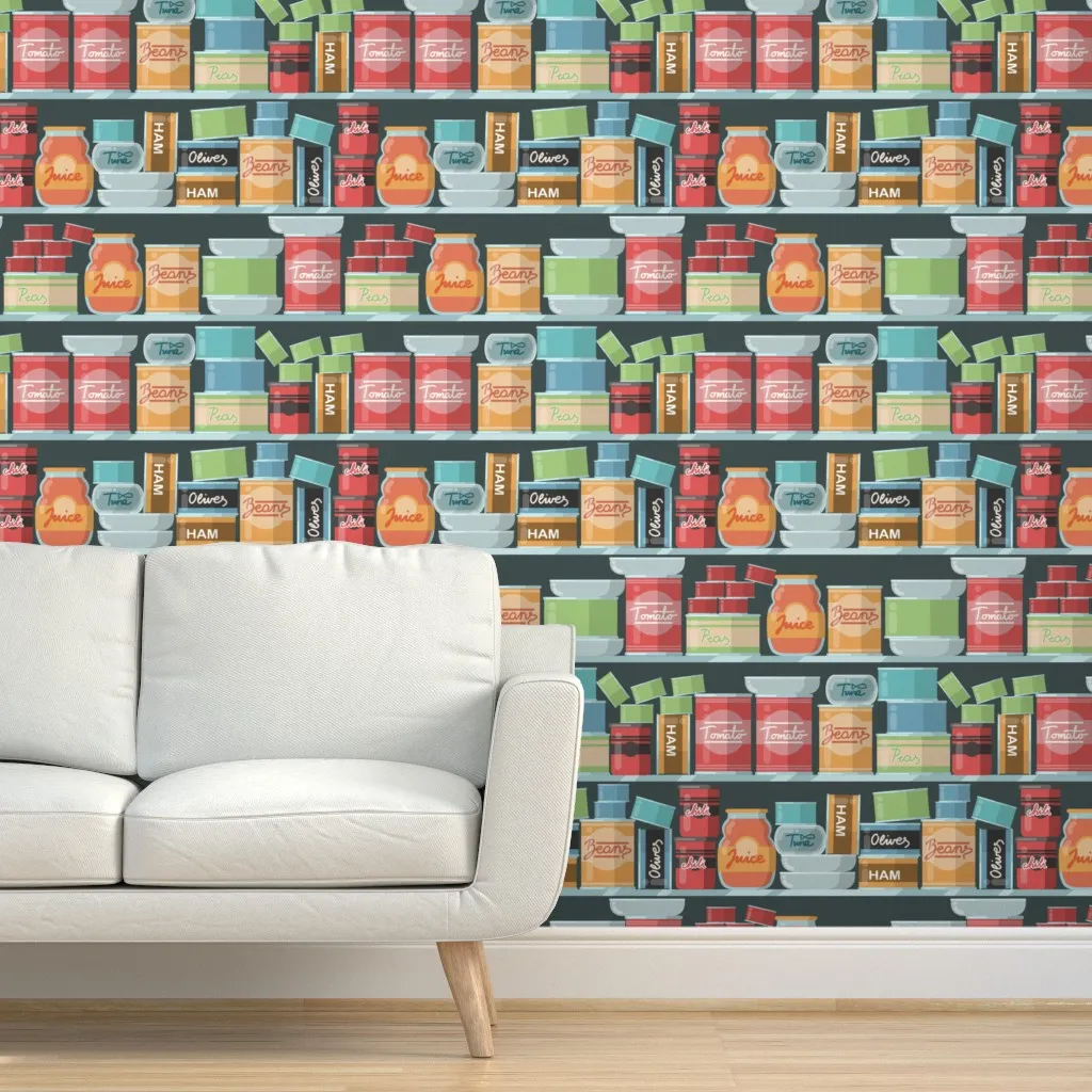 Peel and Stick Pantry Wallpaper - Dark Red product
