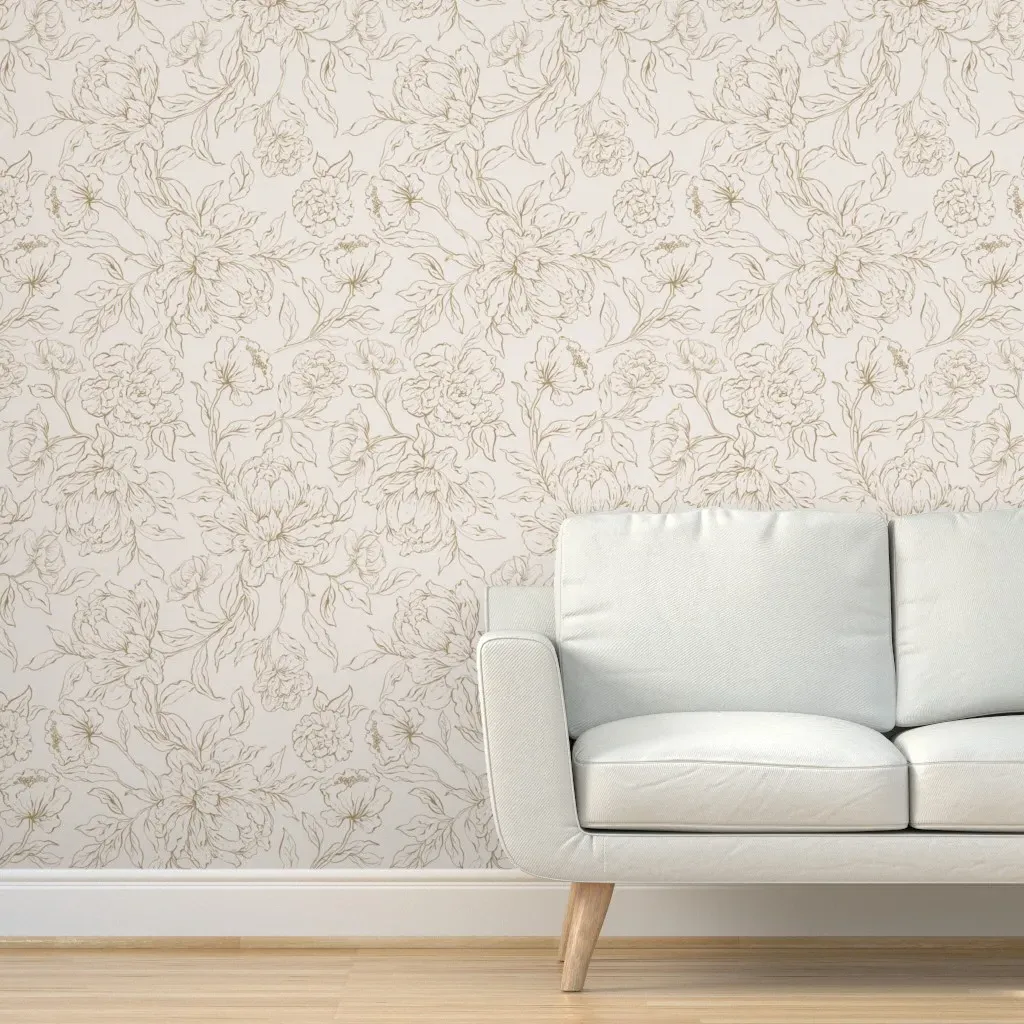 Peel and Stick Peony Floral Wallpaper - Gold product