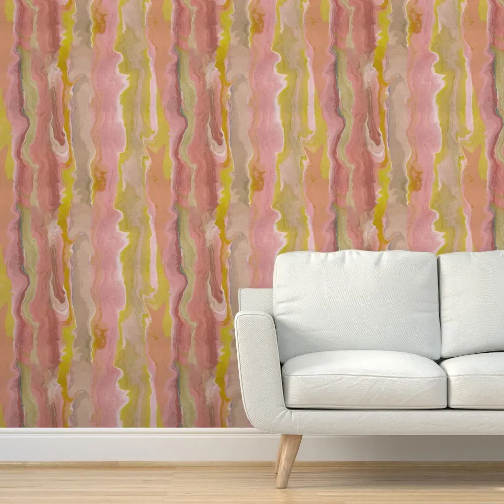 Peel and Stick Pink Marble Wallpaper - Dusty Rose product