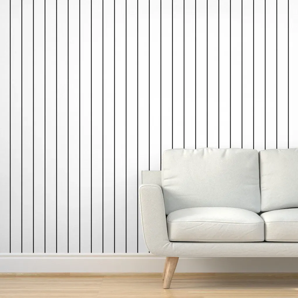 Peel and Stick Pinstripe Wallpaper - Black, White product