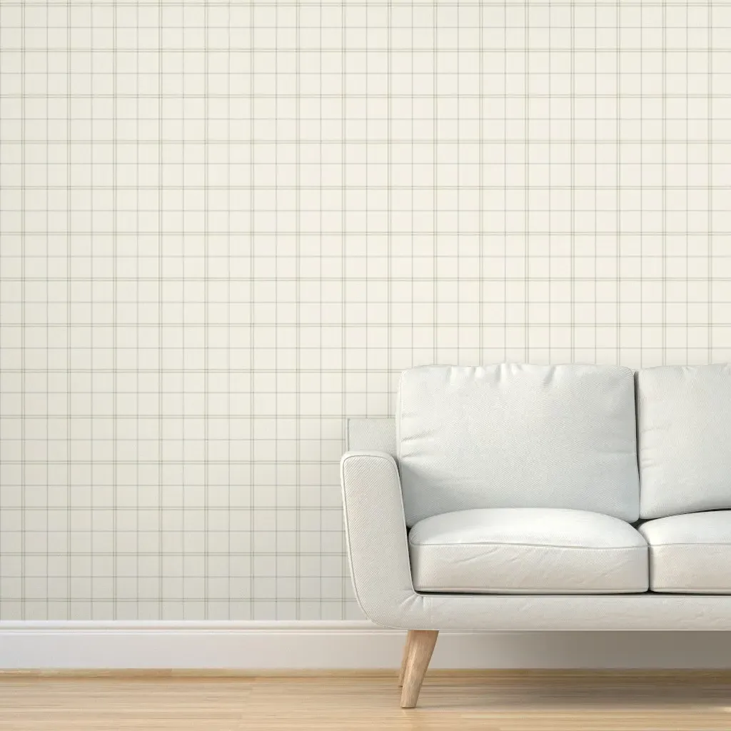 Peel and Stick Plaid Grid Wallpaper - Soft Green, Blue product