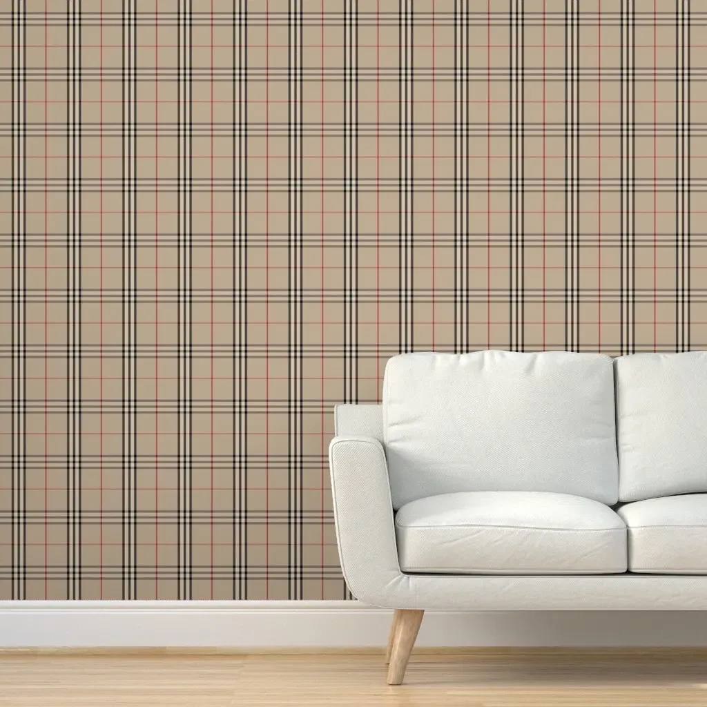 Peel and Stick Plaid Twill Wallpaper - Beige product