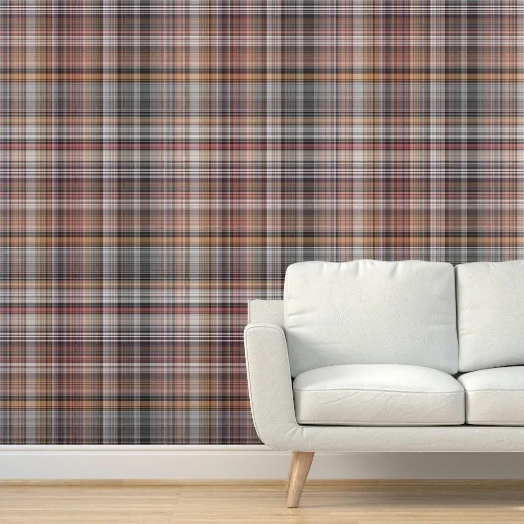 Peel and Stick Plaid Wallpaper - Gray, Pink product