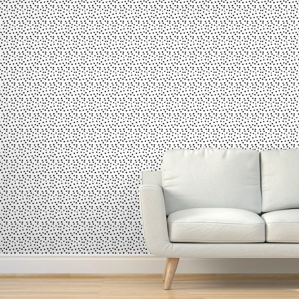 Peel and Stick Polka Dot Wallpaper - Black, White product