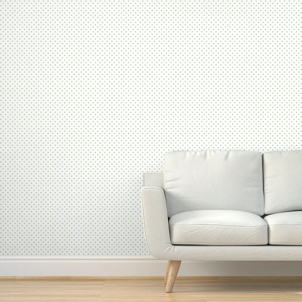 Peel and Stick Polka Dot Wallpaper - Sage Green, White product
