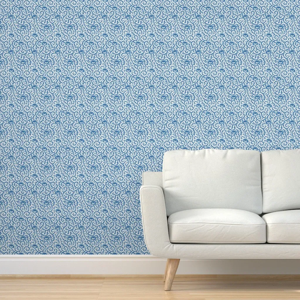 Peel and Stick Porcelain Pattern Wallpaper - Blue, White product
