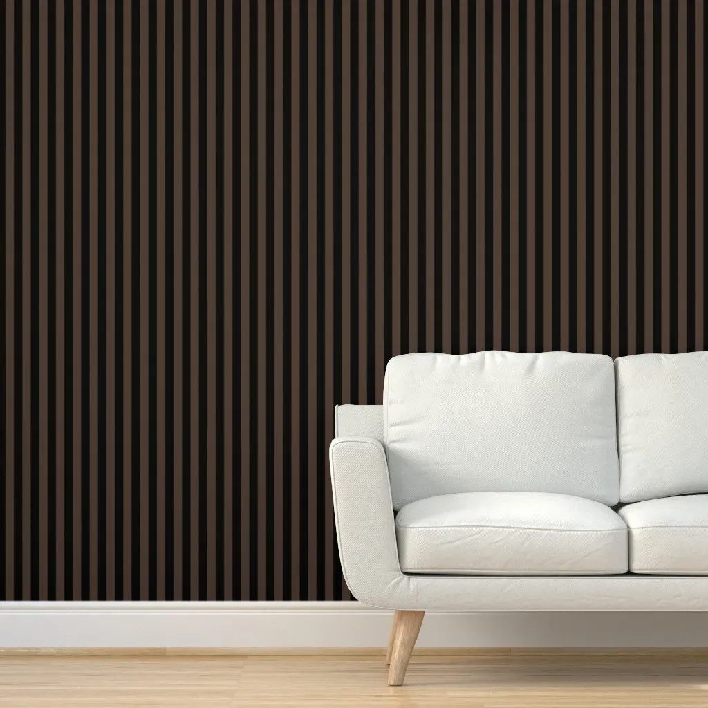 Peel and Stick Removable Wallpaper 1-Inch Stripes - Dark Brown, Black product