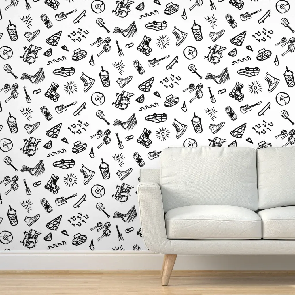 Peel and Stick Removable Wallpaper - Black, White product
