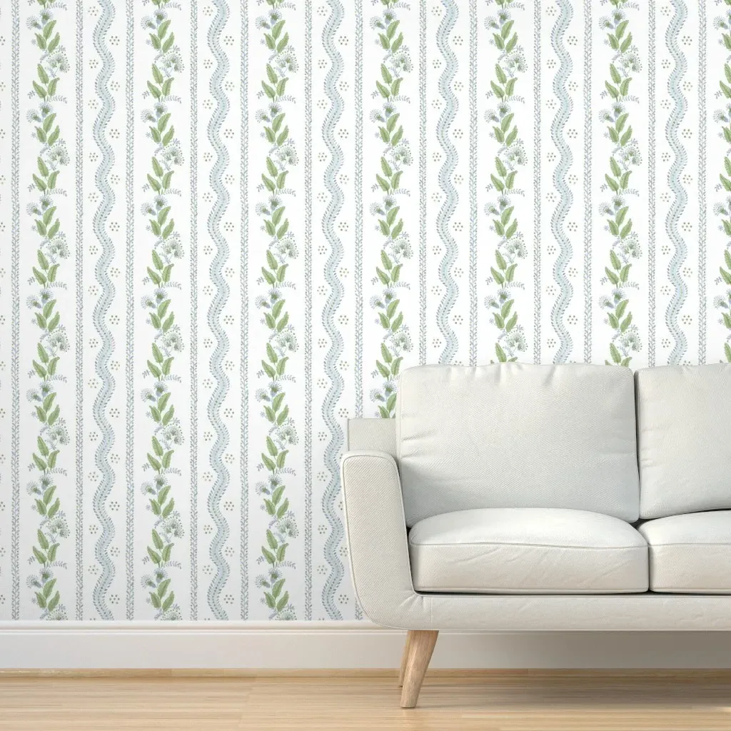 Peel and Stick Removable Wallpaper - Blue, Green, Mint product