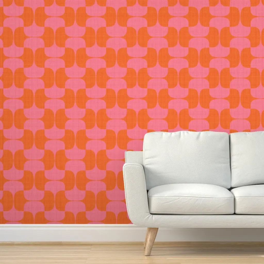 Peel and Stick Removable Wallpaper - Bold Pink-Orange product