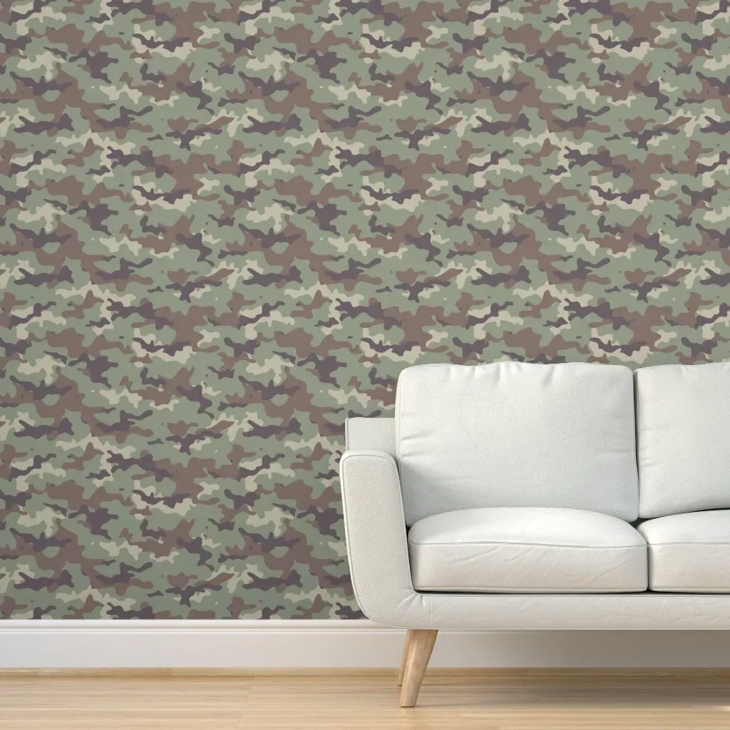 Peel and Stick Removable Wallpaper Camouflage - Sage Green product