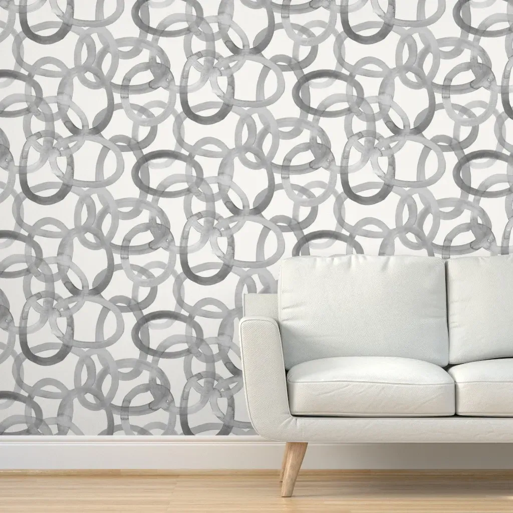 Peel and Stick Removable Wallpaper - Grey Circles product
