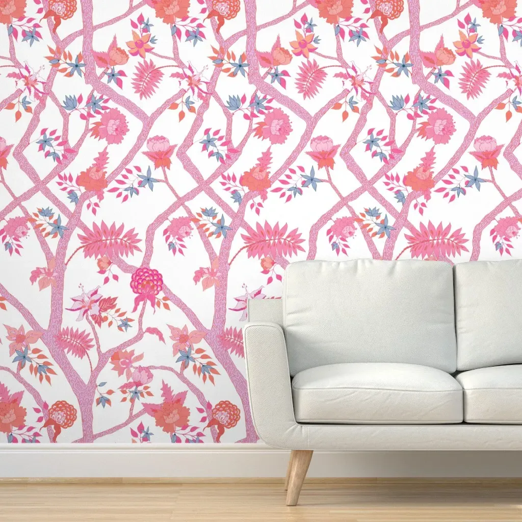 Peel and Stick Removable Wallpaper - Pink, Orange, Blue product