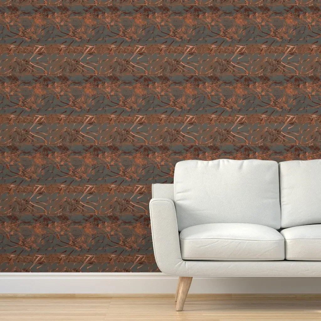 Peel and Stick Removable Wallpaper - Rust Teal product
